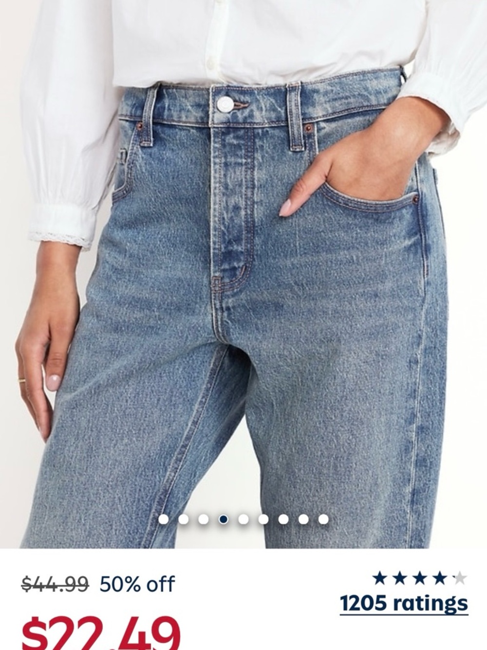 Old navy mid-rise slouchy jean medium wash size 2 petite no longer available - Picture 4 of 13